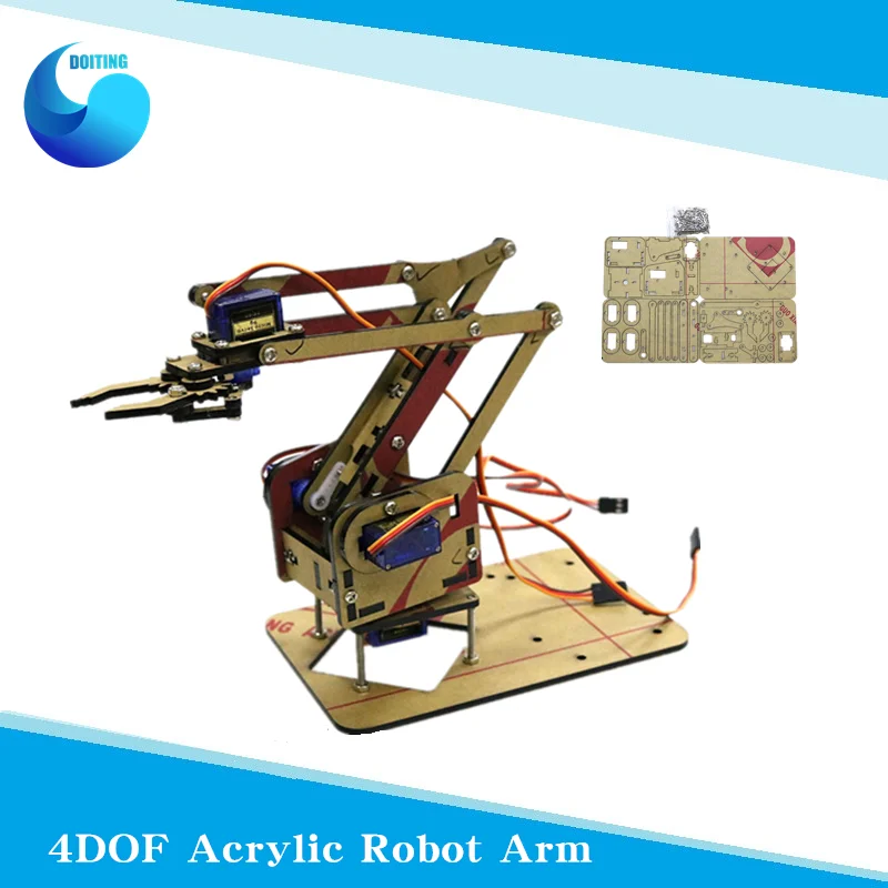 4 DOF DIY Собранный акриловый робот рычаг механическая рука робота разборка