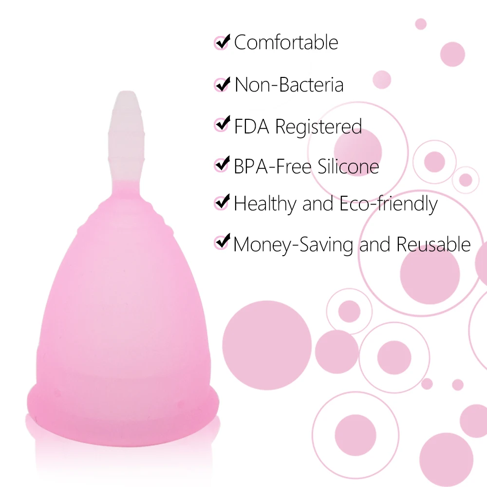 Medical Grade Silicone Menstrual Cup Set Feminine Hygiene Cups&Foldable Disinfection cup Menstrual Cup Coupe Menstruelle