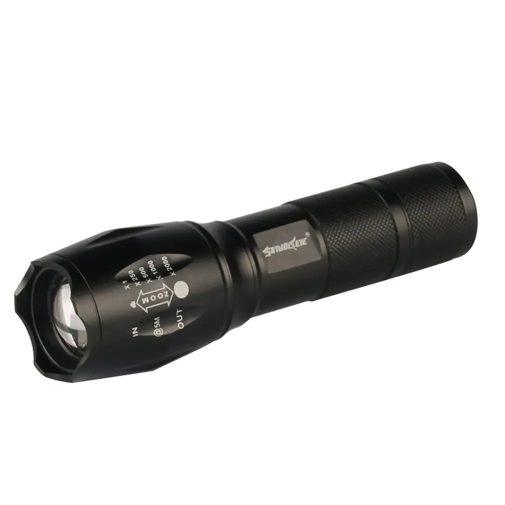 T6 LED Tactical Flashlight Torch Zoomable 50000lm 5 Modes for 18650 Telescopic Zoom | Спорт и развлечения