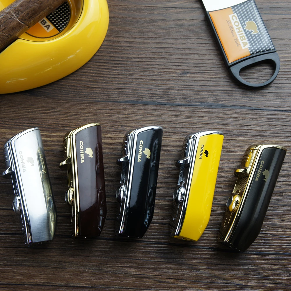 Cohiba металлическая зажигалка для сигар с тройной струей пламени многоразового