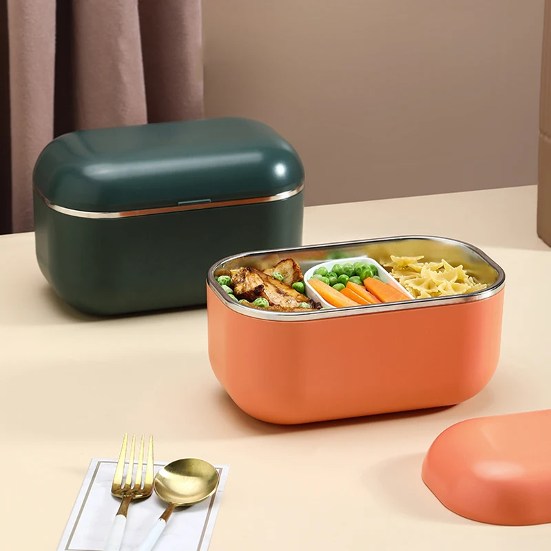 Fiambrera con calefacci&oacute;n el&eacute;ctrica de 110V/220V, contenedor calentador de almacenamiento de alimentos, vaporera port&aacute;til, Mini olla arrocera de grado alimenticio-4