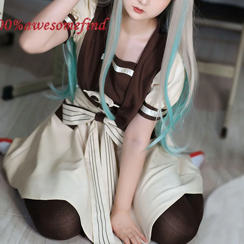 

Jibaku Shounen Hanako Kun Toilet-Bound Hanako-kun Nene Yashiro Cosplay Costume Wig Women Lady Summer Short Sleeve Lolita Dress
