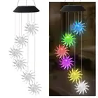 Светодиодная Подвесная лампа на солнечной батарее, музыкальный подвесной светильник для дома и сада, уличное освещение с питанием от солнечного света, Рождества, солнца, Луны, колокольчика