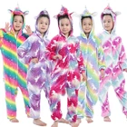 Детские пижамы-кигуруми в виде единорога для девочек и мальчиков, одежда для сна в виде животных, панда, комбинезон, Детский костюм, комбинезон, детская пижама