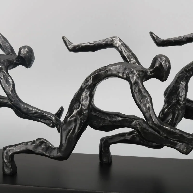 

CREATIVE ABSTRACTION STRIDE CHARACTERS SPORTS BLACK RESIN DECORATION HOTEL SAMPLE HOUSES SMALL SCULPTURE ART&CRAFT X5001