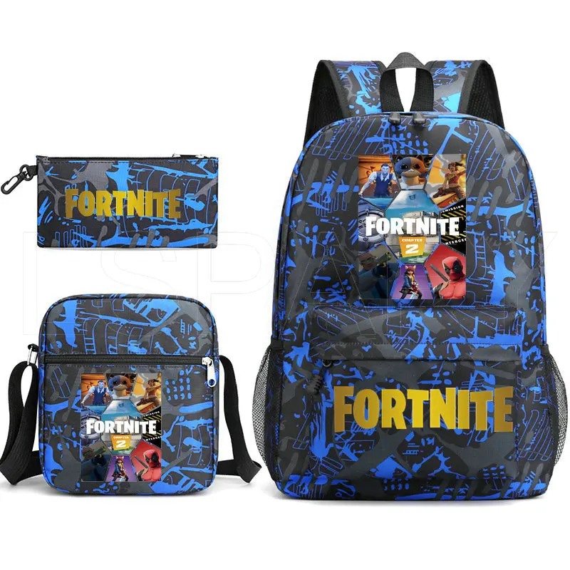 FORTNITE стили 3 шт./компл. рюкзаки с чехлом для ручек сумка на плечо школы подростка
