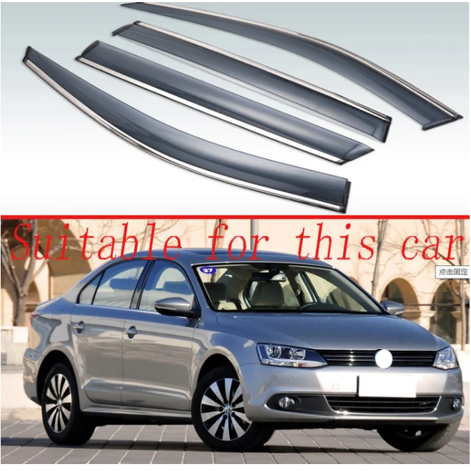 Для VW Jetta MK5 VENTO BORA 2009 2010 2011 2012 пластиковый внешний козырек Vent Shades Window Sun Rain Guard Deflector 4