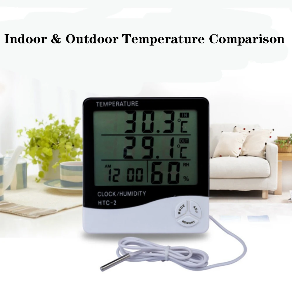 ЖК цифровой измеритель температуры и влажности HTC 1 2 8 крытый открытый гигрометр