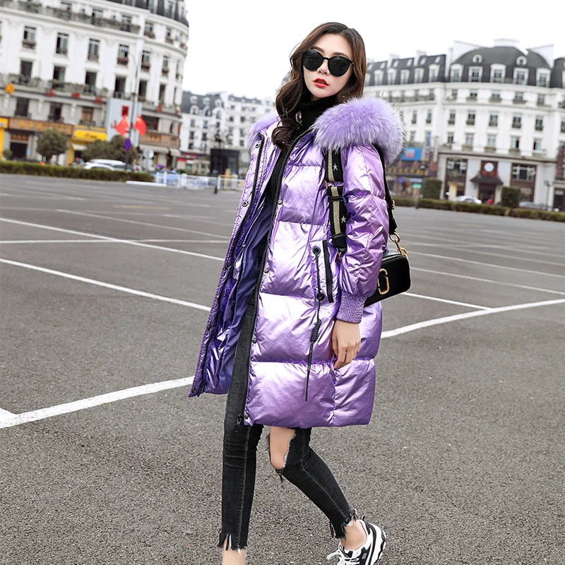 Женский пуховик KMETRAM Корейская зимняя куртка женское длинное пальто с воротником