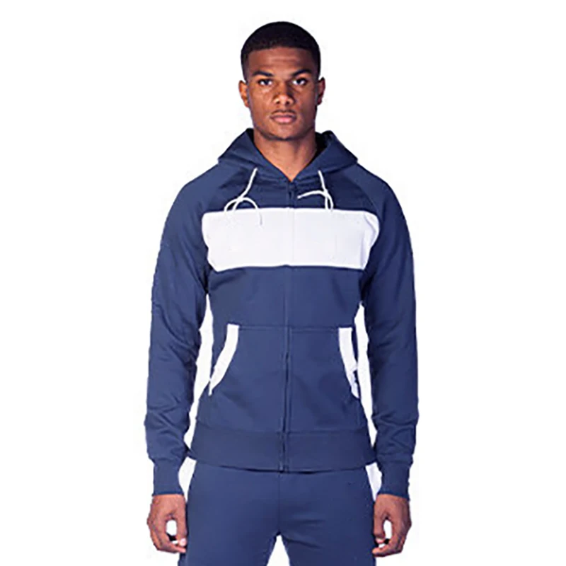 

New Winter Hoodie Sweatshirt Mens Hip Hop Zipper Cardigan Hoodies Streetwear Fitness Gym Clothing Patchwork Cotton Hoodie
