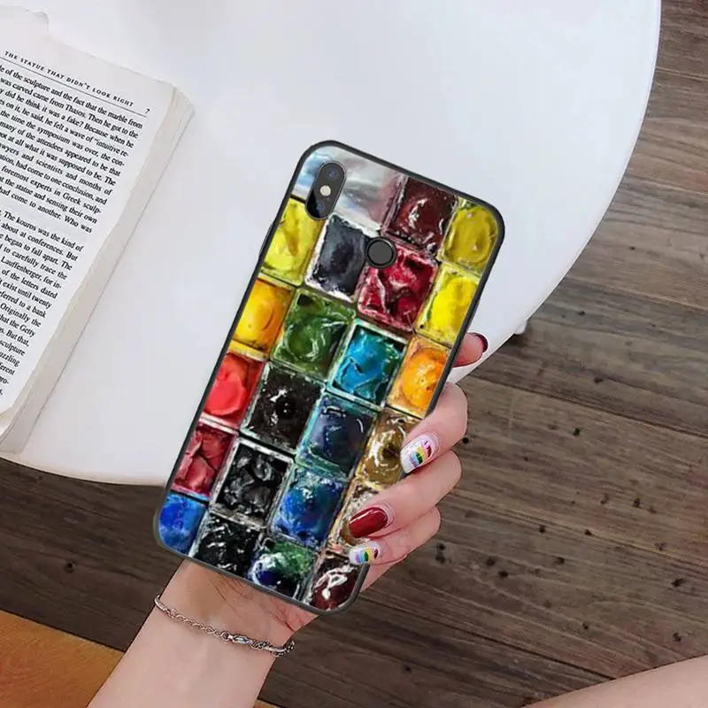 

Watercolors Set Paint Palette Painting Box Phone Case For Xiaomi Redmi note 7 8 9 t k30 max3 9 s 10 pro lite