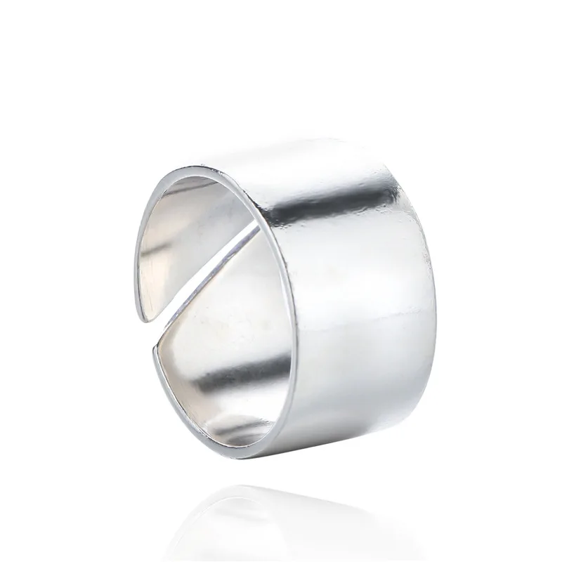 

Sodrov S925 sterling silver Thai silver wide face ring female simple fashion texture distressed silver adjustable ring