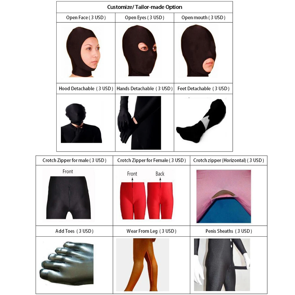 Индивидуальные варианты для костюма zentai боди комбинезон танцевальная одежда не