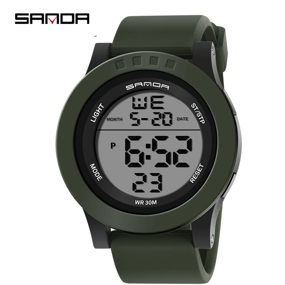 

Часы наручные Sanda мужские электронные, светодиодные цифровые Роскошные спортивные для дайвинга и плавания