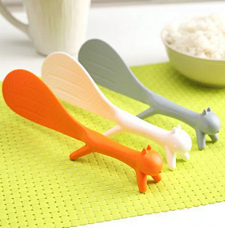 Симпатичная неприлипающая ложка в форме белки для риса|Ложка риса| |