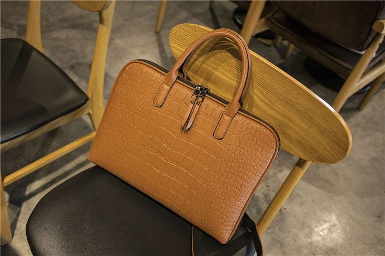 New Girls Shoulder Office Laptop Bags For Women Leather Business Briefcase Woman Laptop Handbag 13" 14" 15 Inch For Macbook Air