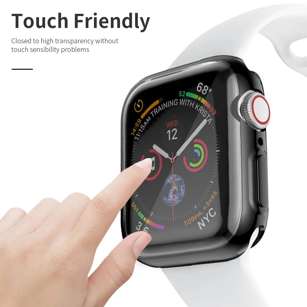 360 Тонкий чехол для часов Apple Watch 5 4 3 2 1 42 мм 38 мягкая прозрачная защитная пленка из