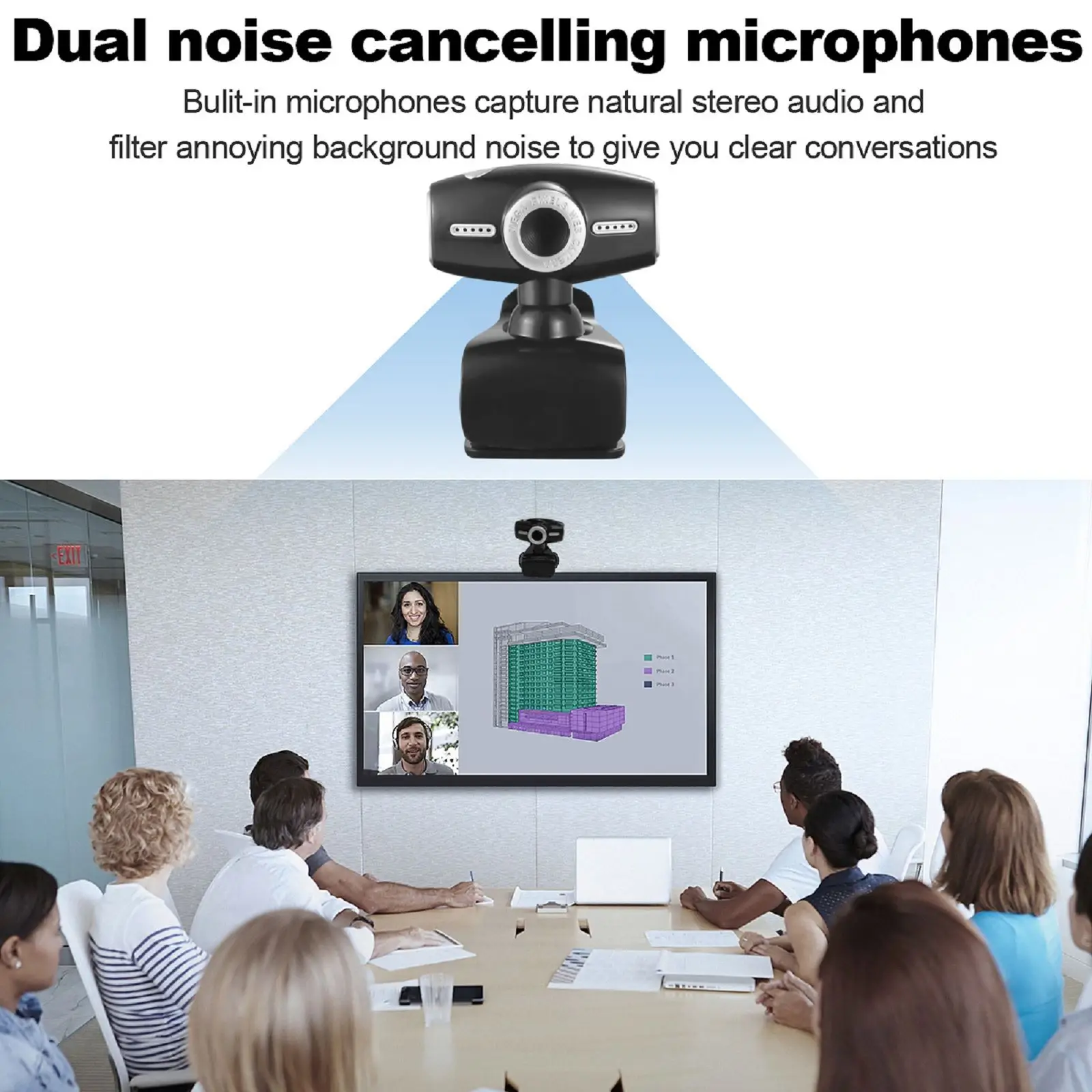 

USB 2.0 Web Camera CMOS 45fps Computer PC Clip-on Webcam with Microphone for Computer PC Laptop Desktop