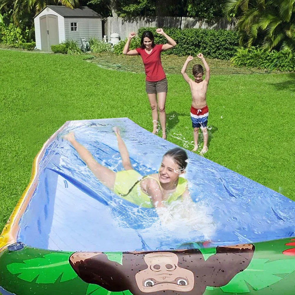 

Summer Outdoor Water Slides Slip Slide With Spraying Crash Pad For Kids Garden Backyard Slide For Boys Girls Water Fun