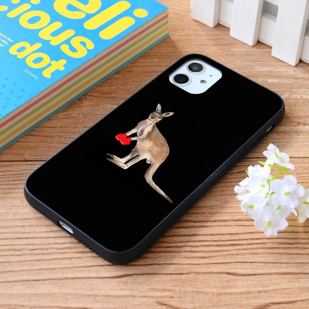 

For iPhone Kangaroo With Boxing Gloves Soft TPU border Apple iPhone Case