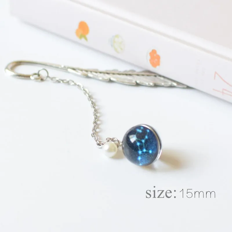 15 мм двенадцать созвездий светящиеся закладки звезды металлические перьевые для