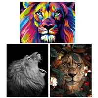 diy oil painting paintworks paint by number for kids and adults 16 x 20color lion%ef%bc%88diy include frame%ef%bc%89