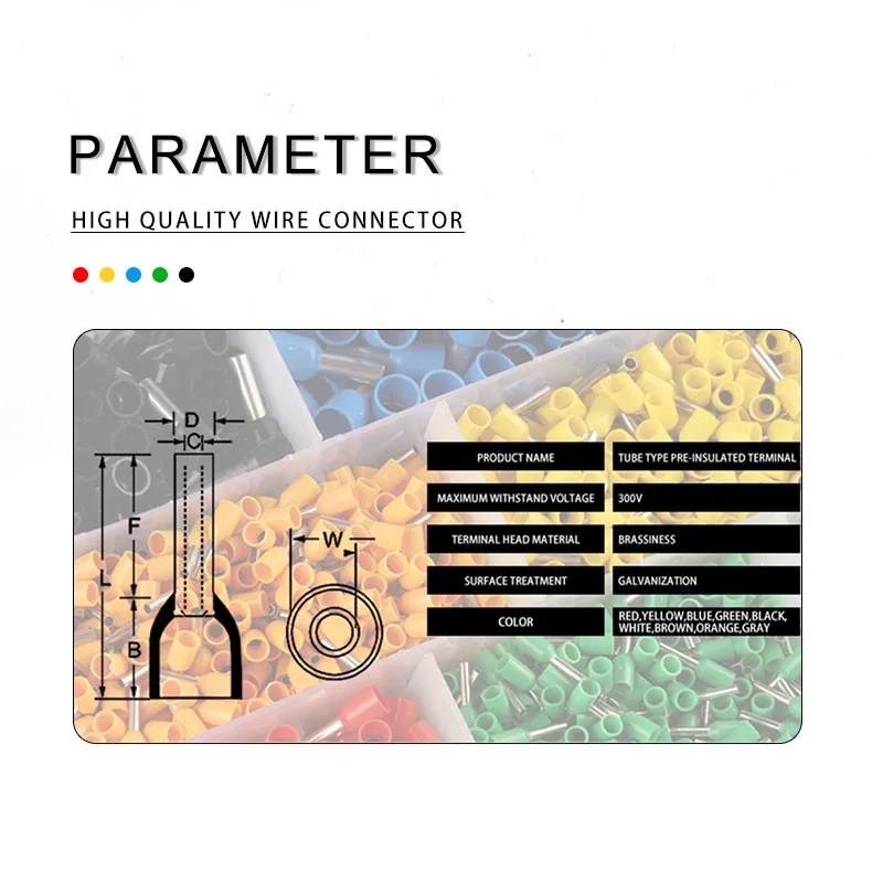 800 штук в штучной упаковке VE трубчатый провода наконечники изолированных