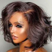 body wave 13x6 lace frontal wigs human hair short bob wig 13x4 closure wig 180 density for black women brazilian remy hair