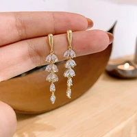 ramos luxury water drop earring delicate micro inlaid cubic zircon cz stud earrings wedding jewelry pendant