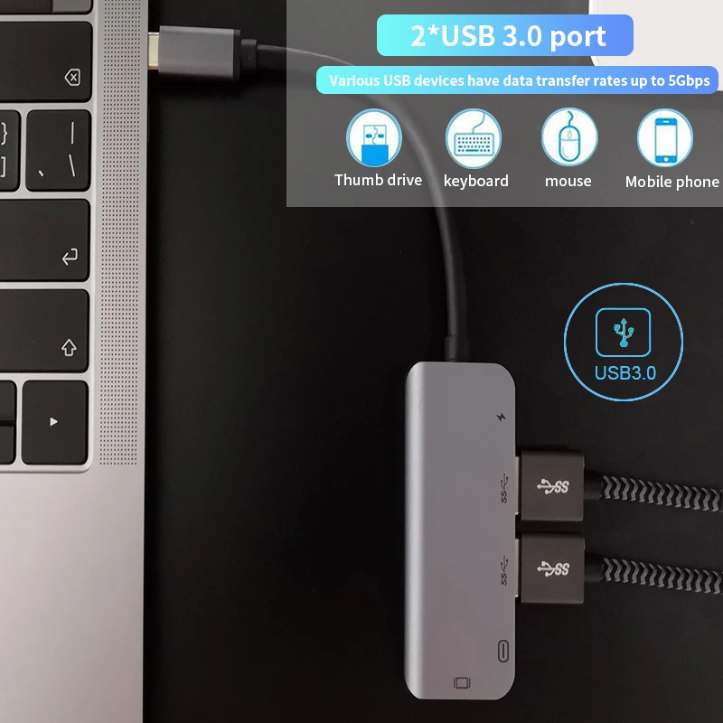 5 в 1 Mosible USB 3 0 для телефона HDMI MacBook Pro Air 2018 4K HD разъем C концентратор и TF SD ридер слот