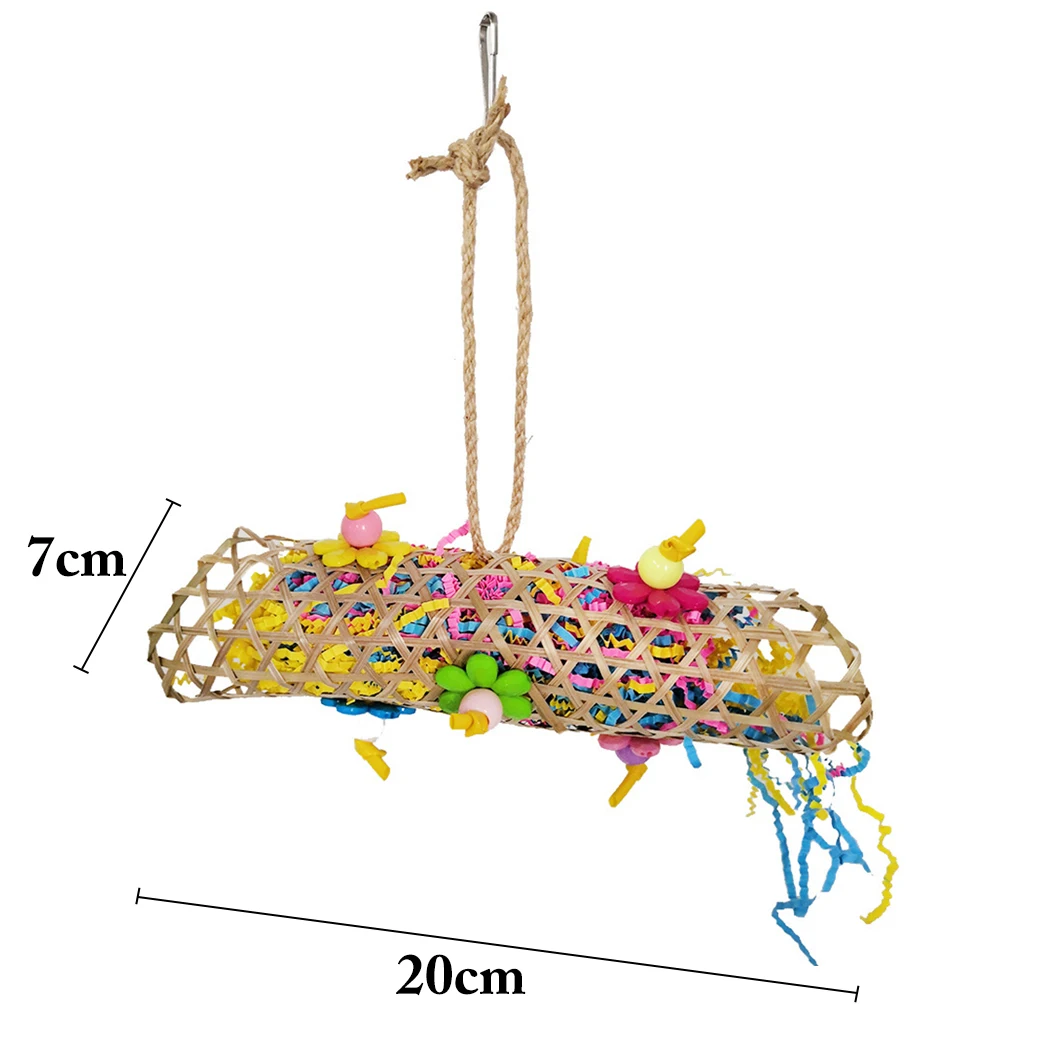 

3PCS Bird Toy Set Rattan Ball String Training Parrot Chew Toy Bird Hanging Toy Bird Funny Favor Toy Training Accessories