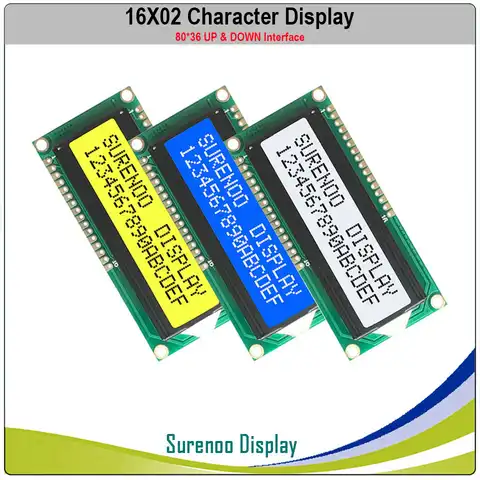 1602 162 16X2 символьный ЖК-модуль дисплей экран LCM вверх и вниз интерфейс белый синий желтый зеленый светодиодный ная подсветка