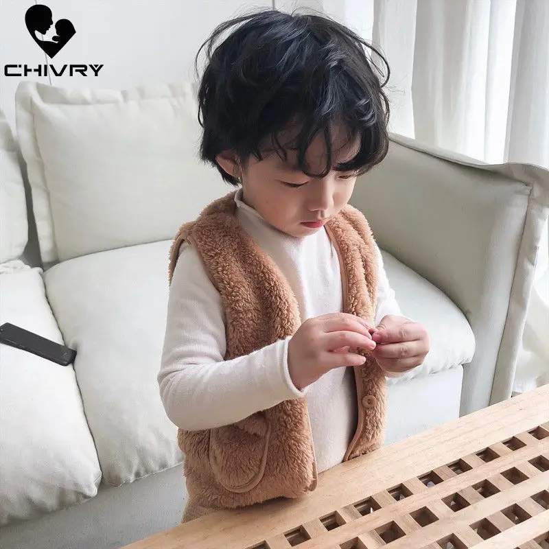 Новинка 2019 осенне зимний шерстяной жилет без рукавов для мальчиков и девочек