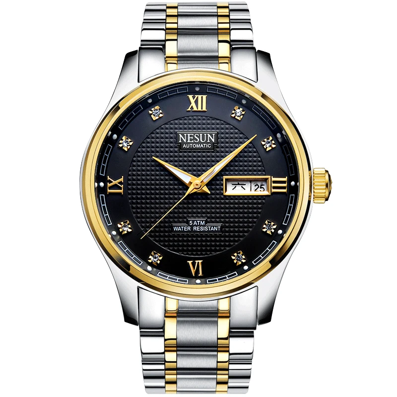 

Nesun Business Watches Mens 2019 Top Brand Luxury Automatic Mechanical Wristwatch Waterproof Fine Steel Relogio Masculino 9121-8
