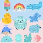 Игрушка антистрессовая с изображением животных, радужная пузырьковая игрушка-антистресс для взрослых и детей, сенсорная игрушка для снятия аутизма