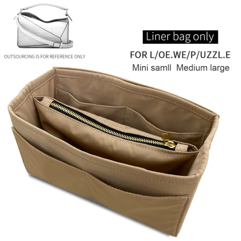 

Forl oew epuzz leinsert Bags Organizer Non-detachable zipper bag Organize Inner Purse Portable base shaper Premium nylon
