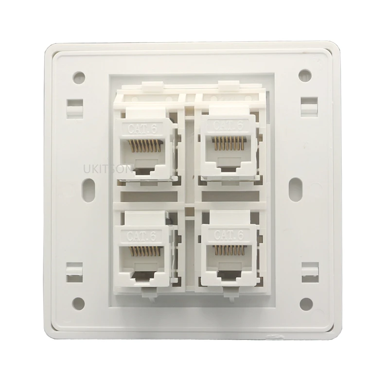 Настенная панель Ethernet с 4 разъемами Keystone Jack CAT6 RJ45 гнездо-гнездо для сетевой