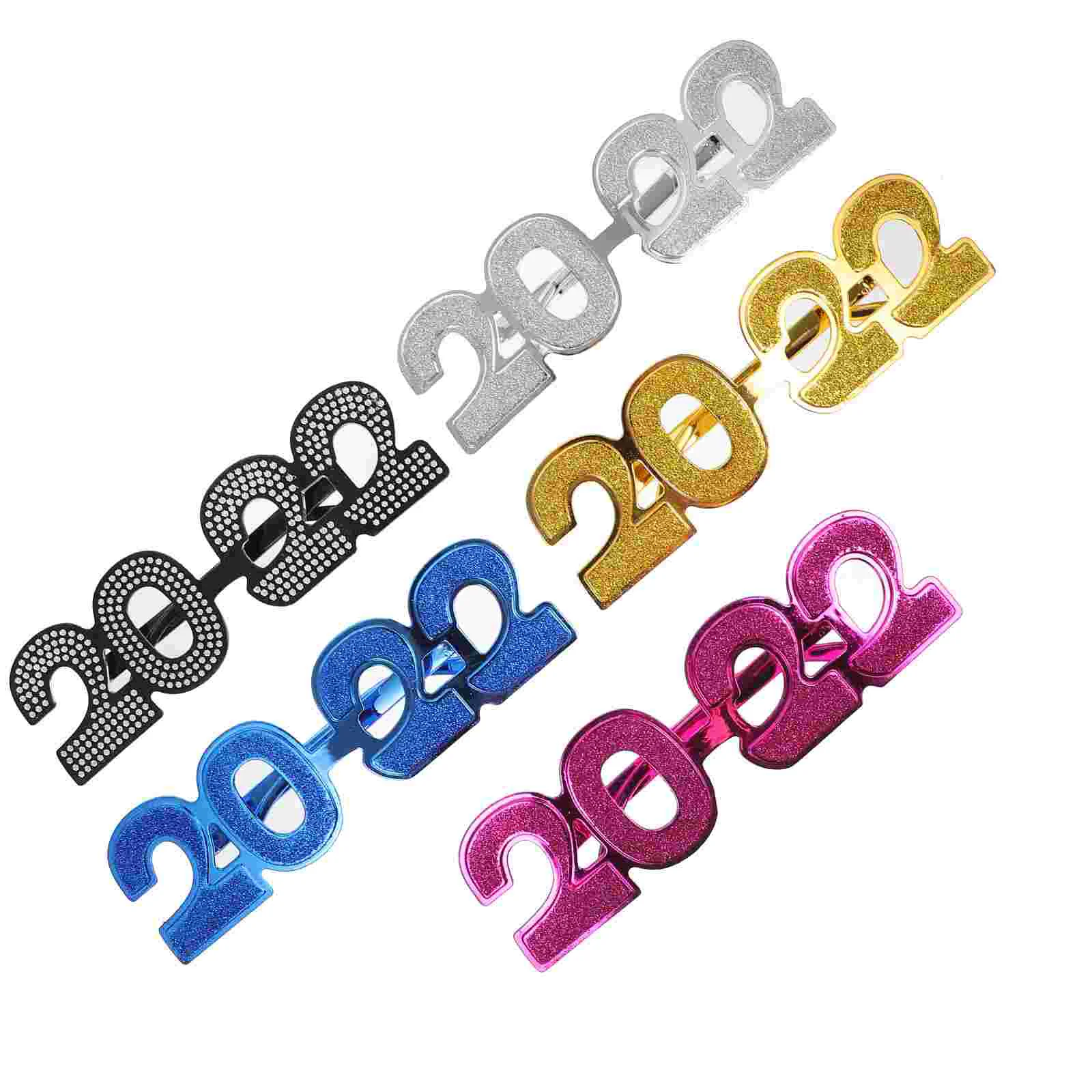 

5 шт., реквизит для новогодних очков, реквизит для вечеринки 2022 года, цифровые очки 2022