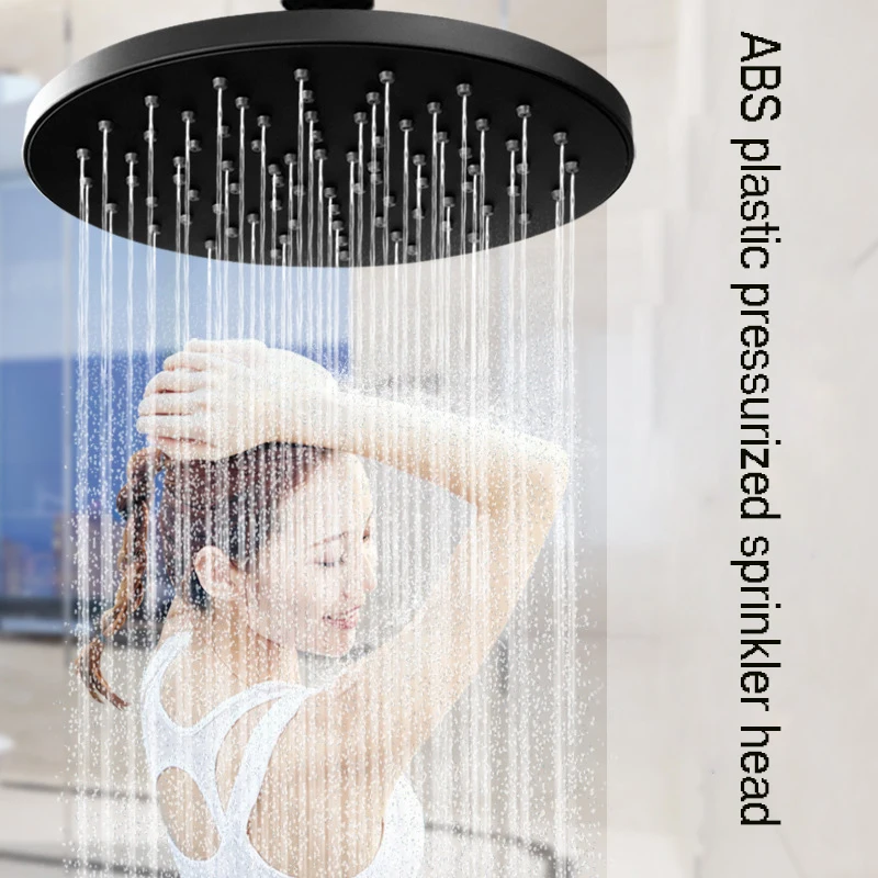 BECOLA matte black shower head bathroom ABS plastic shower faucet fashion BLACK rainfall shower nozzle free shipping images - 6