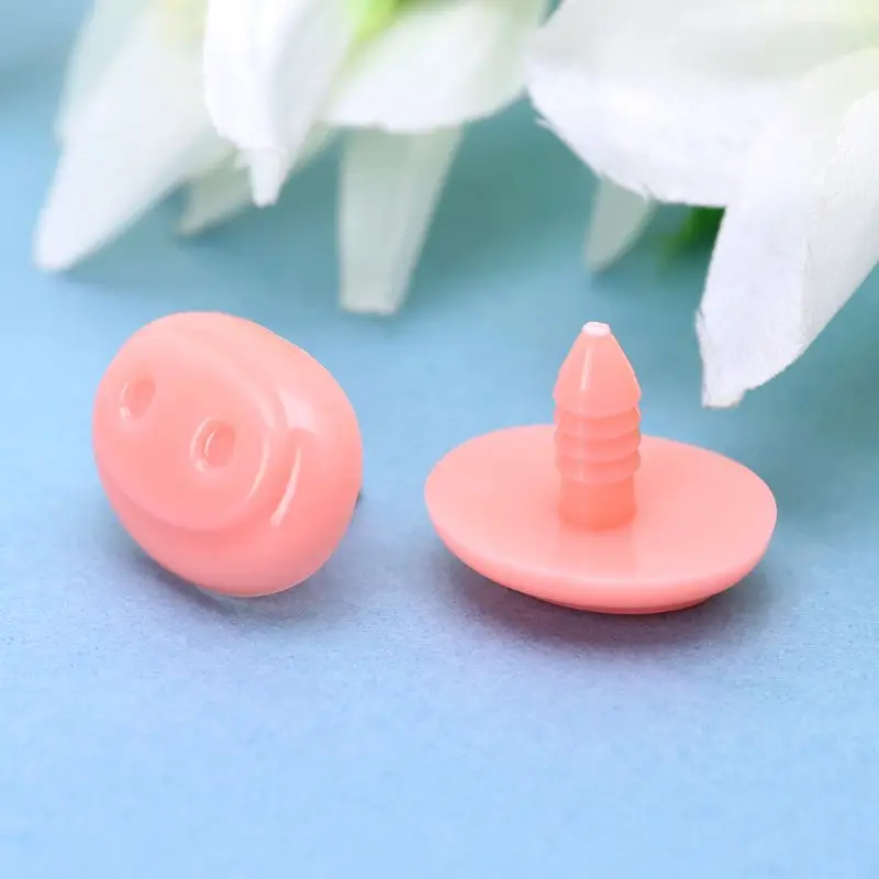 10 Pcs DIY Piggy Doll Puppet Plastic Pink Screw Thread Pig Nose Safety Washers Pads For Handmade Craft Children Kids Toy |
