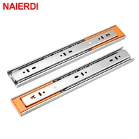 naierdi buffer damper rails 10 22 stainless steel cabinet slides soft close three section drawer rails drawer slides hardware