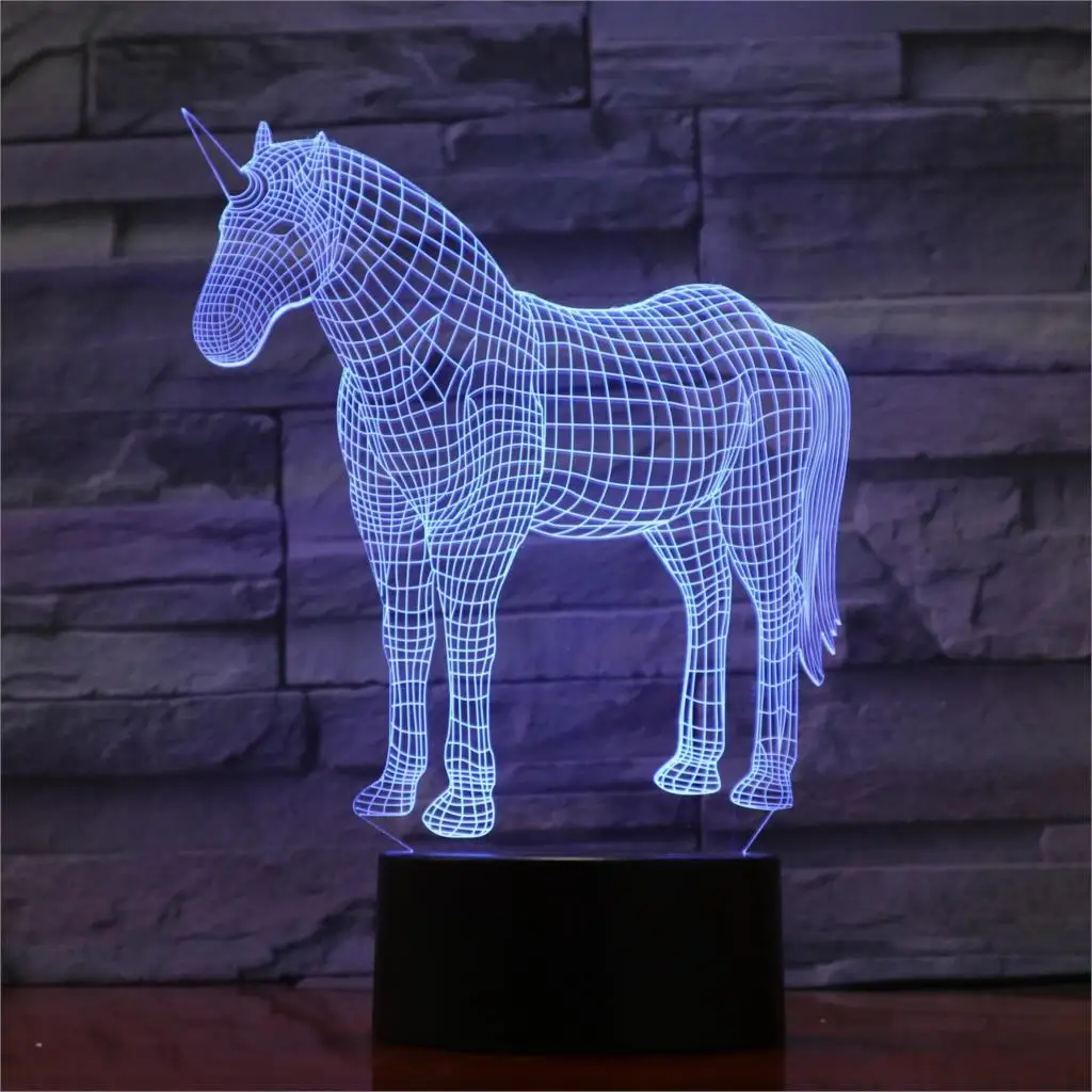 7 Colors Changeable Единорог дикая лошадь пони Терион Мифические животные 3D лампа 7 цветов Светодиодные ночные лампы для детей сенсорные светодиодные Usb настольные лампы Ночник - Испускаемый цвет: 7 Colors Changeable