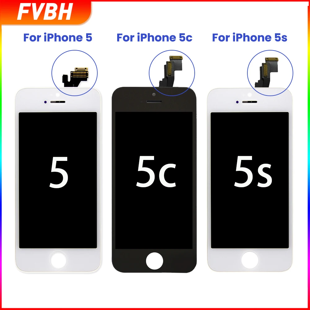 Класс AAAAA ЖК Pantalla для iPhone 5 5C 5S 3D сенсорный дигитайзер сборка экран Ecran 5S черный ЖК замена без битых пикселей+ подарок