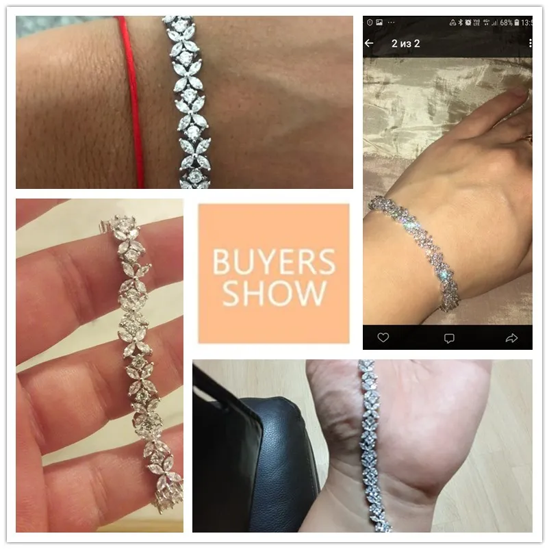 ZAKOL классические белые браслеты с кубическим цирконием и цепочкой цветами