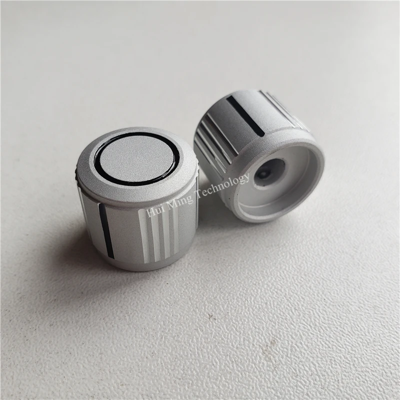 2pcs aluminum knob potentiometer 19*17 20*17*6mm Insert tooth blasting full Edge top circle CD pattern Audio | Обустройство дома