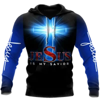 christian jesus is my savior casual hoodie spring unisex 3d printing sublimation zipper pullover menwomens sweatshirt
