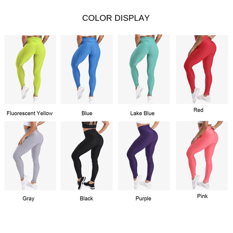 

Yoga Pants Women Leggings Ruched Butt Lifting High Waist Yoga Pants Tummy Control Stretchy Workout Legging Textured Booty Tights