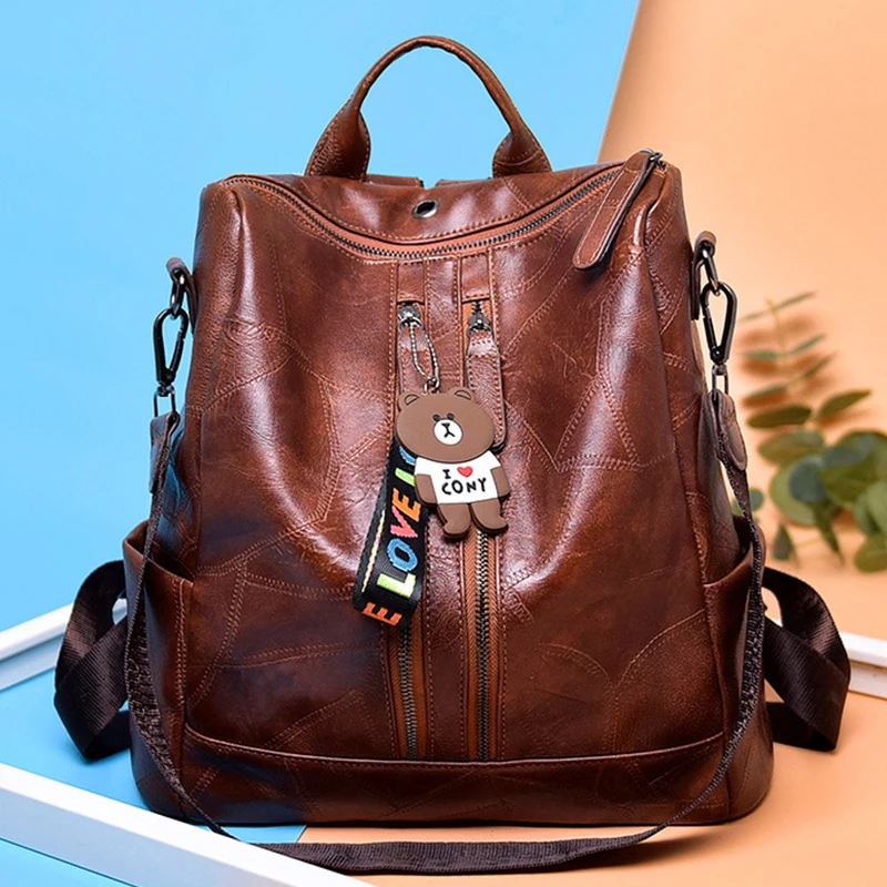 Модные женские рюкзаки из мягкой кожи молодежная Дорожная сумка искусственной