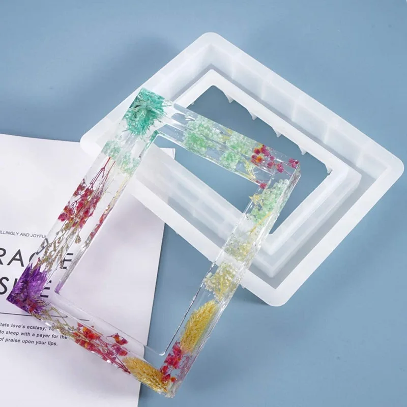 Epoxy Resin Mold Rectangle Photo Frame Mold Silicone Mold Resin Casting Mold for DIY Picture Frame Crafts Decorations