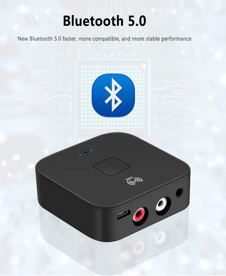 

Беспроводной адаптер, новый беспроводной приемник Bluetooth 5,0 aptX LL RCA NFC 3,5 мм разъем Aux аудио адаптер, портативный аудио видео